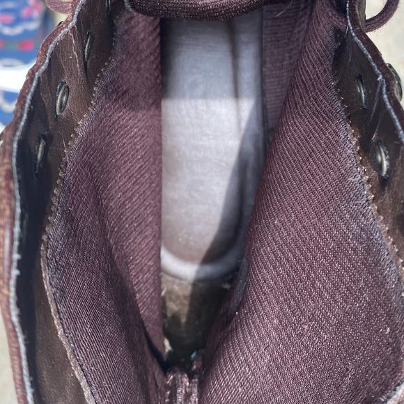 Vintage 90s lace up Brown Leather Boots 8 - Picture 13 of 15